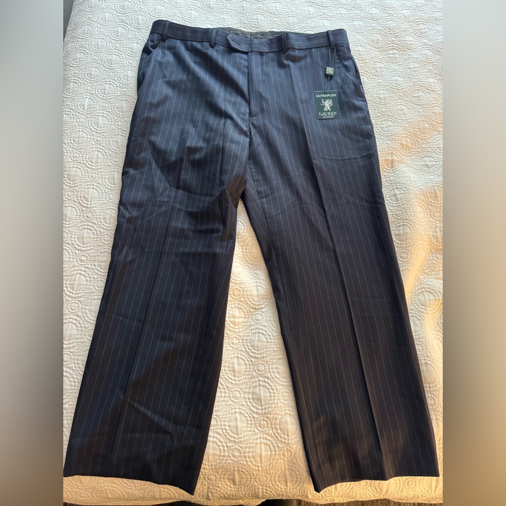 Lauren by Ralph Lauren NWT Ultraflex pinstriped Navy pants